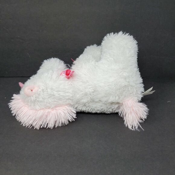 Unicorn 12" Plush Stuffed Animal Pink White Silver Hearts Mystical Bow Shimmer - Picture 6 of 9